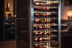 新朝红酒柜400快捷通普及(家庭红酒斜放式酒柜，优雅生活必备之选)