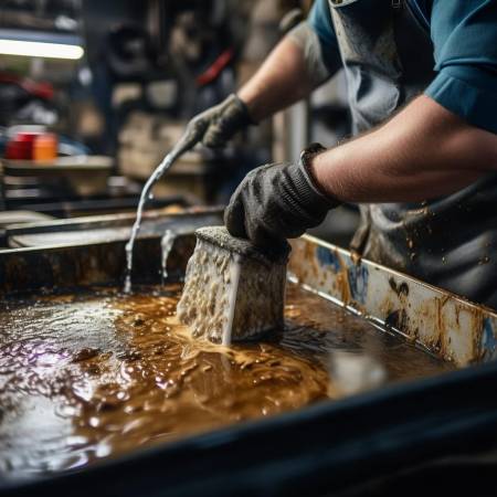 清洁集油杯，冲洗干净