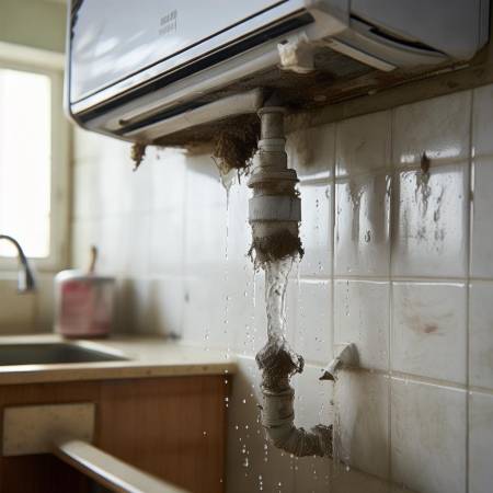 空调排水管堵塞，流水声起