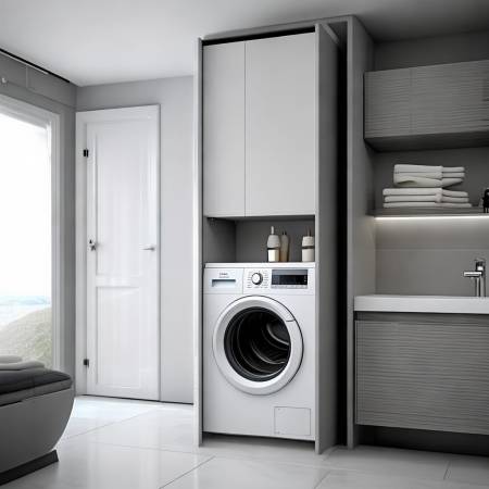洗衣机浴室柜一体，空间时尚新选