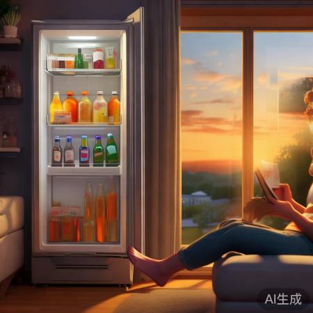 冰箱书柜一体的清凉阅读角