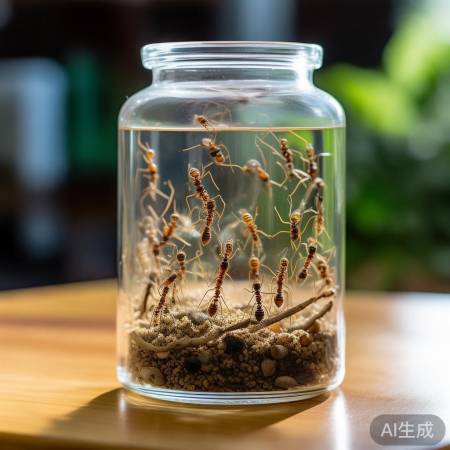 透明容器观察蚂蚁