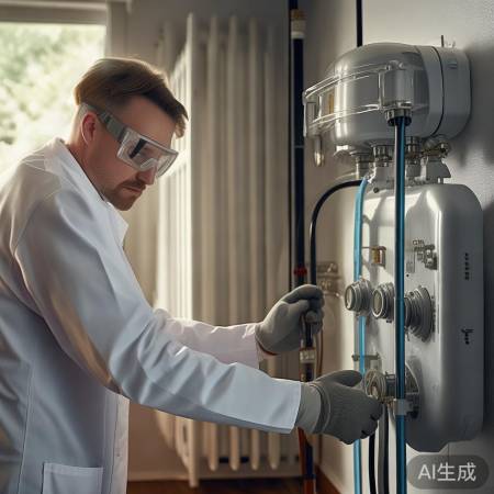 细心安装暖气片