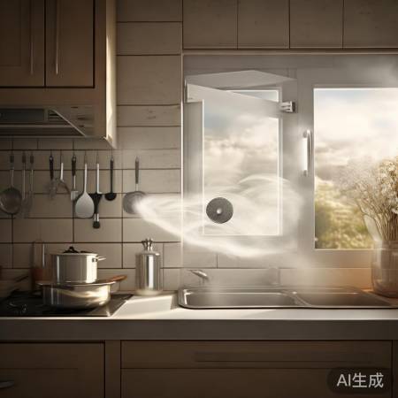 厨房油烟机通风顽皮孩