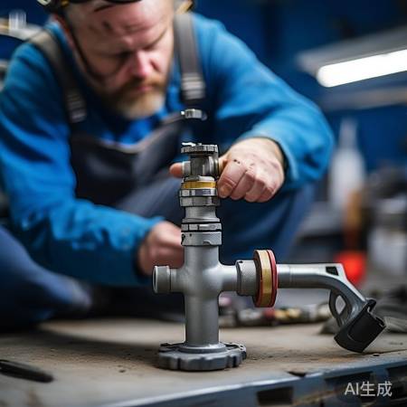 拆卸阀芯，需扳手或螺丝刀。