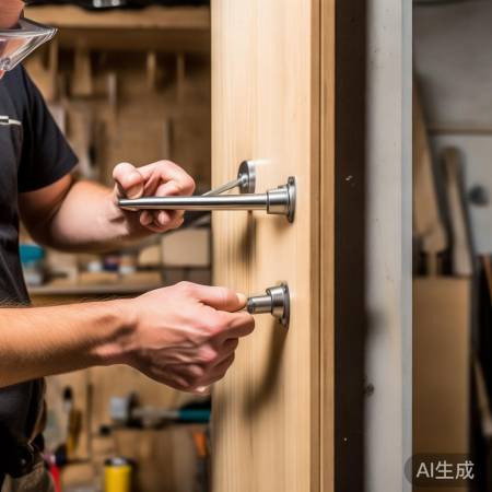 安装门把手，拧螺丝固定