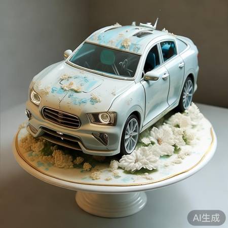 创意蛋糕车结合