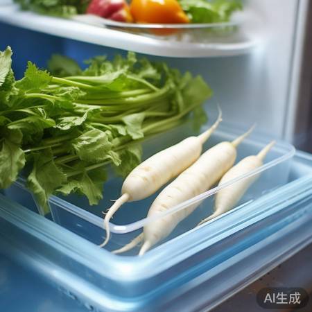 白萝卜宜放冰箱蔬果盒
