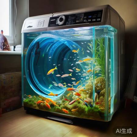 前夫巧手变洗衣机为水族箱