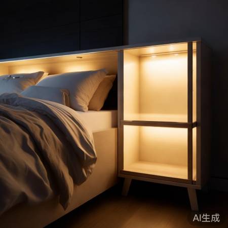 带灯床头保险柜，夜间照明好帮手