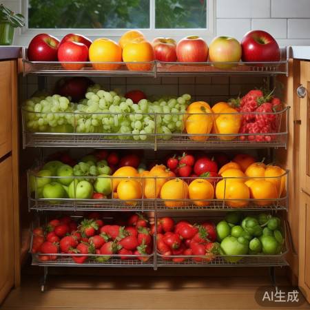 红酒柜水果分层存放