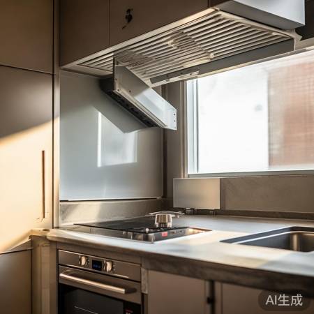 厨房布局，高低适中