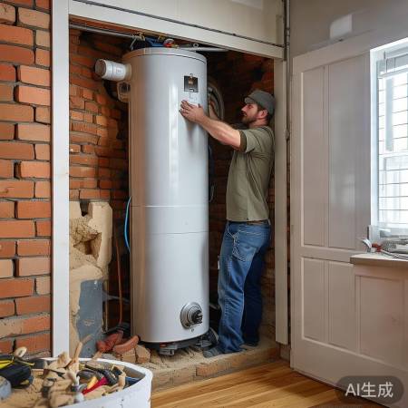 空心砖墙装热水器方法