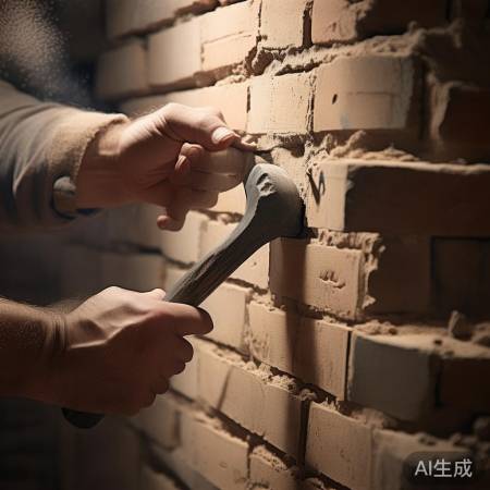 敲墙找空心，铅笔标记位