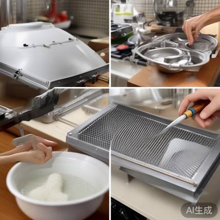 拆油烟机，清洗过滤网