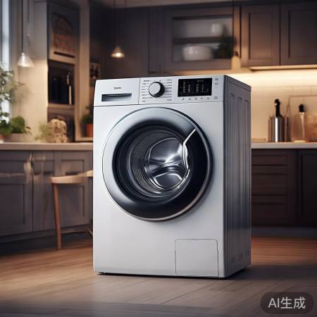 时尚白色洗衣机，安静不扰民