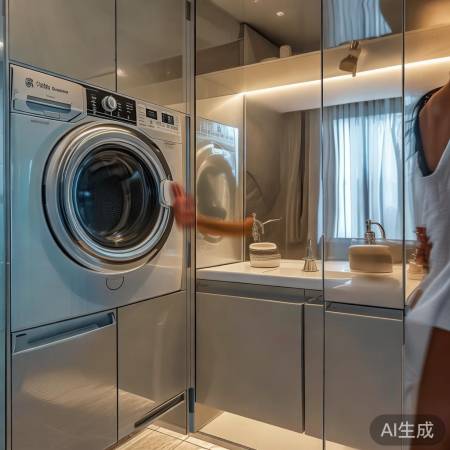 “洗衣机浴室柜一体，懒人福音”