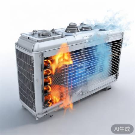 高压侧温高，低压侧温低