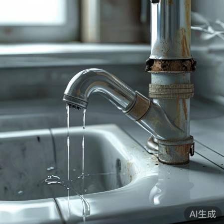 热水器水管老化，水压不稳滴水