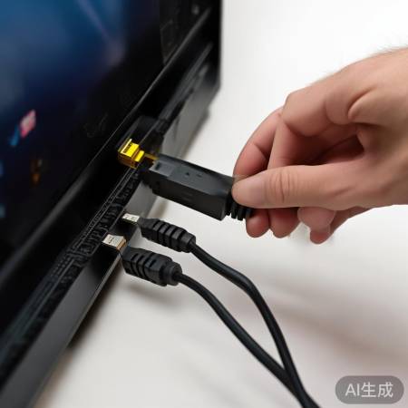 连接HDMI线，注意颜色区分