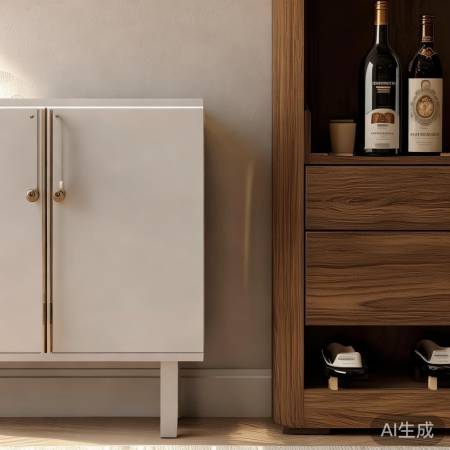 鞋柜红酒柜色搭配温馨