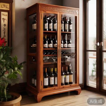 中式红酒柜角落雅致