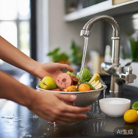 流动水冲果蔬消毒