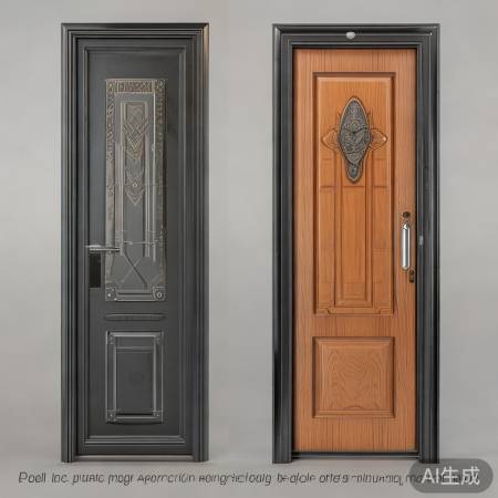 防盗门材质多样，钢木玻璃钢任选