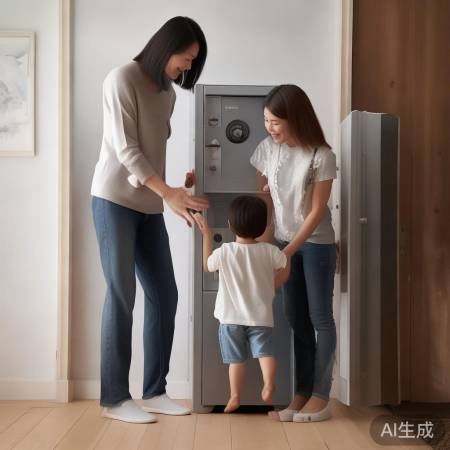 保险柜宜与腰平，防儿童攀爬