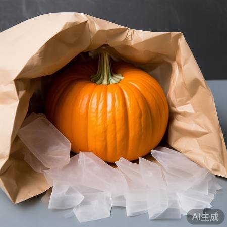 纸袋存南瓜,防潮透气。