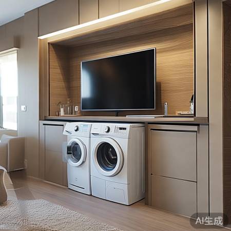 电视墙洗衣机,实用美观新家