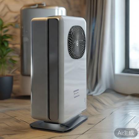 空气能热水器，设计简洁，体积小