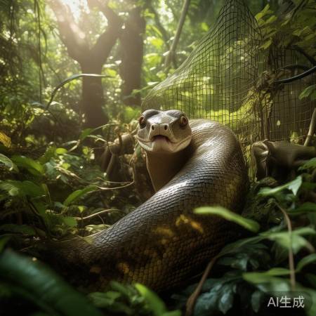 蟒蛇吃鸡卡笼奇闻