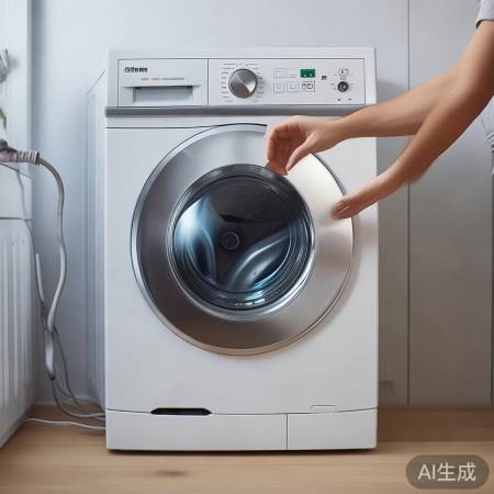 “开启洗衣机，确保平稳”