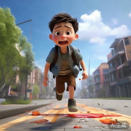 小明上学途中突然呕吐