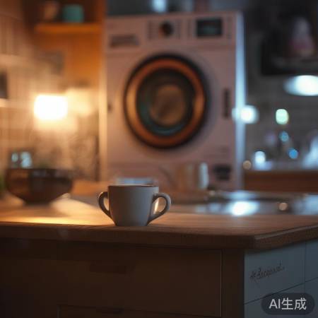 洗衣机洗涤，悠闲时光