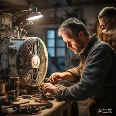 师傅修暖风机，讲解保养要点