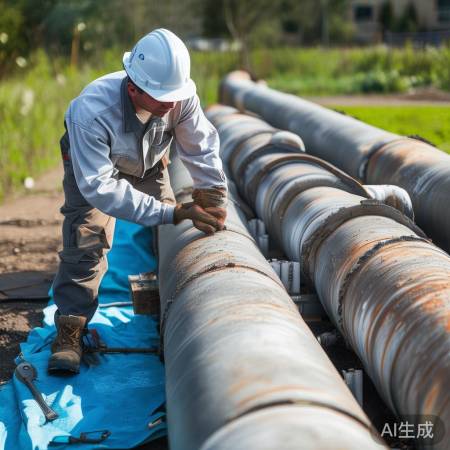 天然气管道安装，师傅严格检查