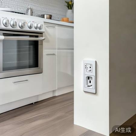 “用卷尺量油烟机插座高度”